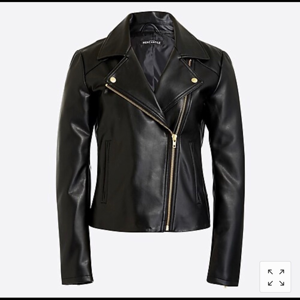 J.Crew Mercantile faux-leather moto jacket